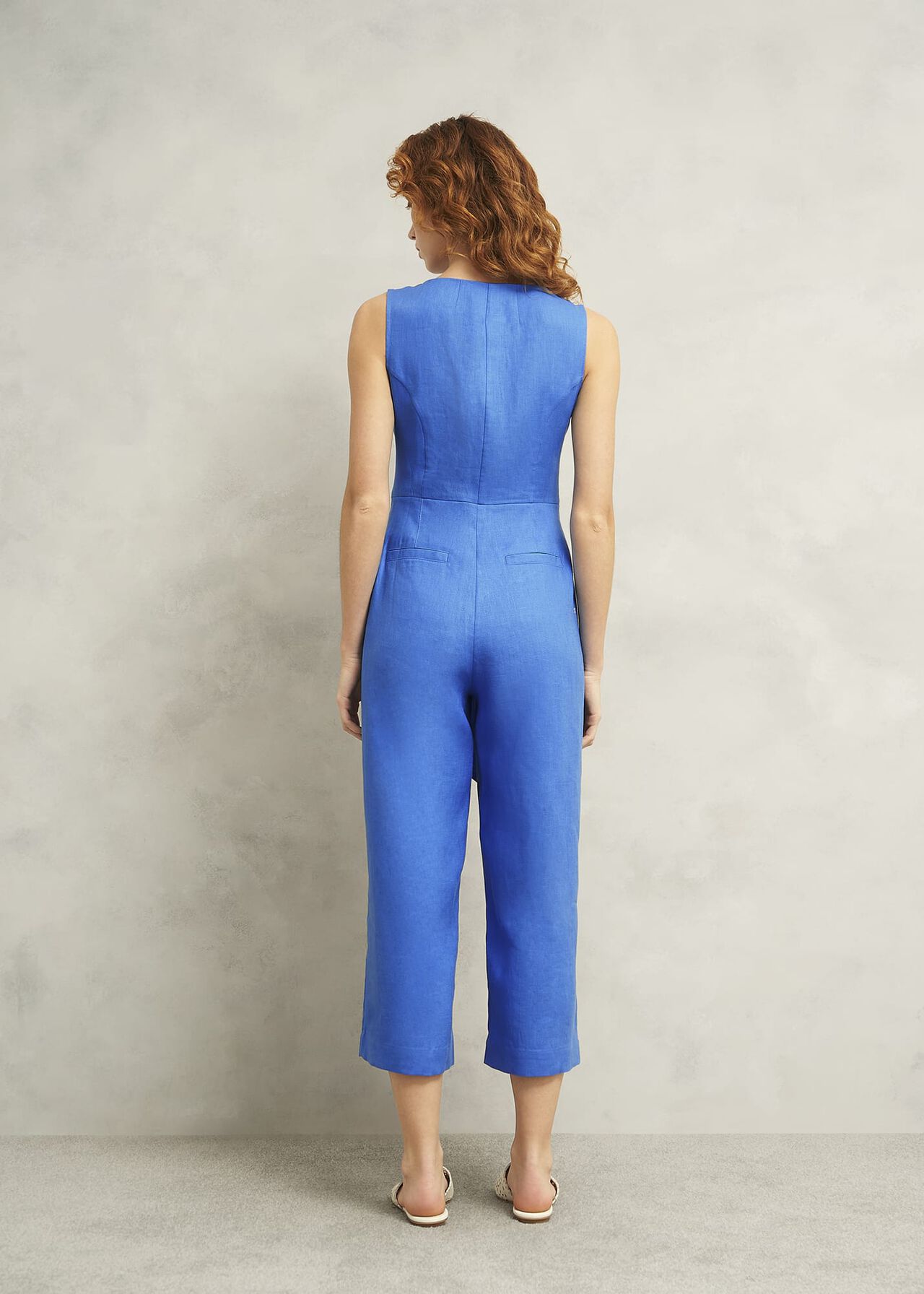 Melissa Linen Jumpsuit, French Blue, hi-res