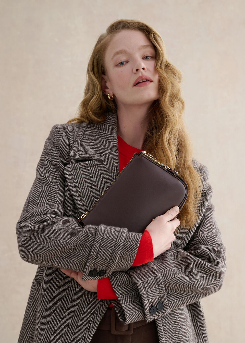 Briella Leather Bag, Chocolate Brown, hi-res