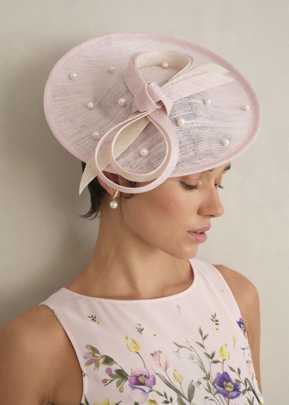 Abbie Fascinator, Pale Pink Ivory, hi-res