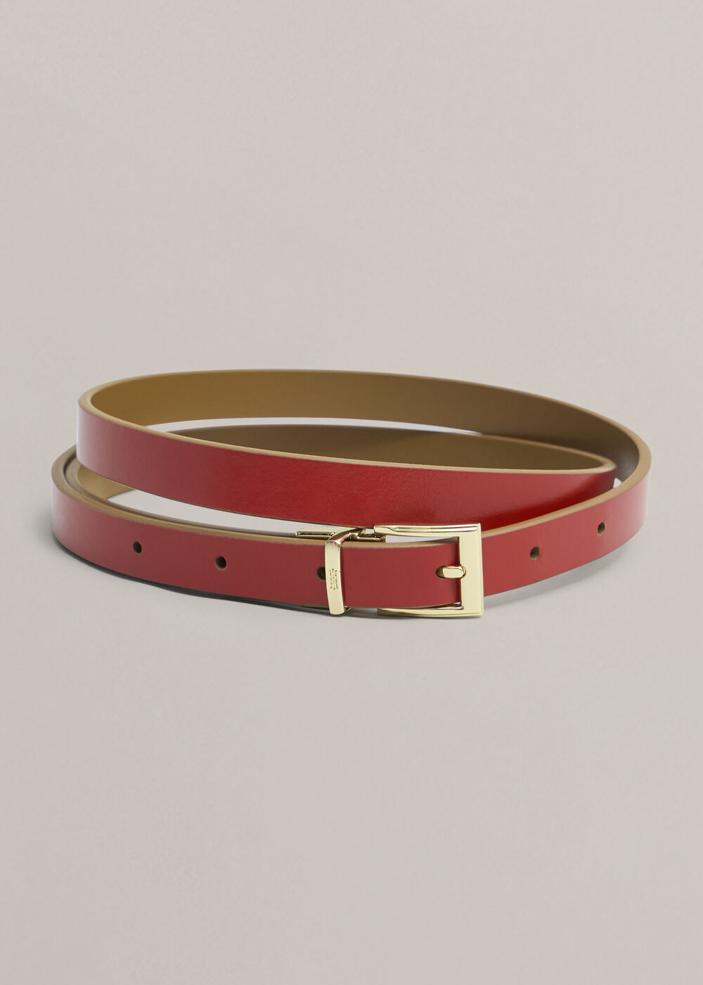 Pauline Skinny Belt, Tan Pepper Red, hi-res