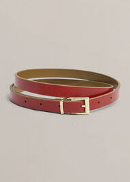 Pauline Skinny Belt, Tan Pepper Red, hi-res