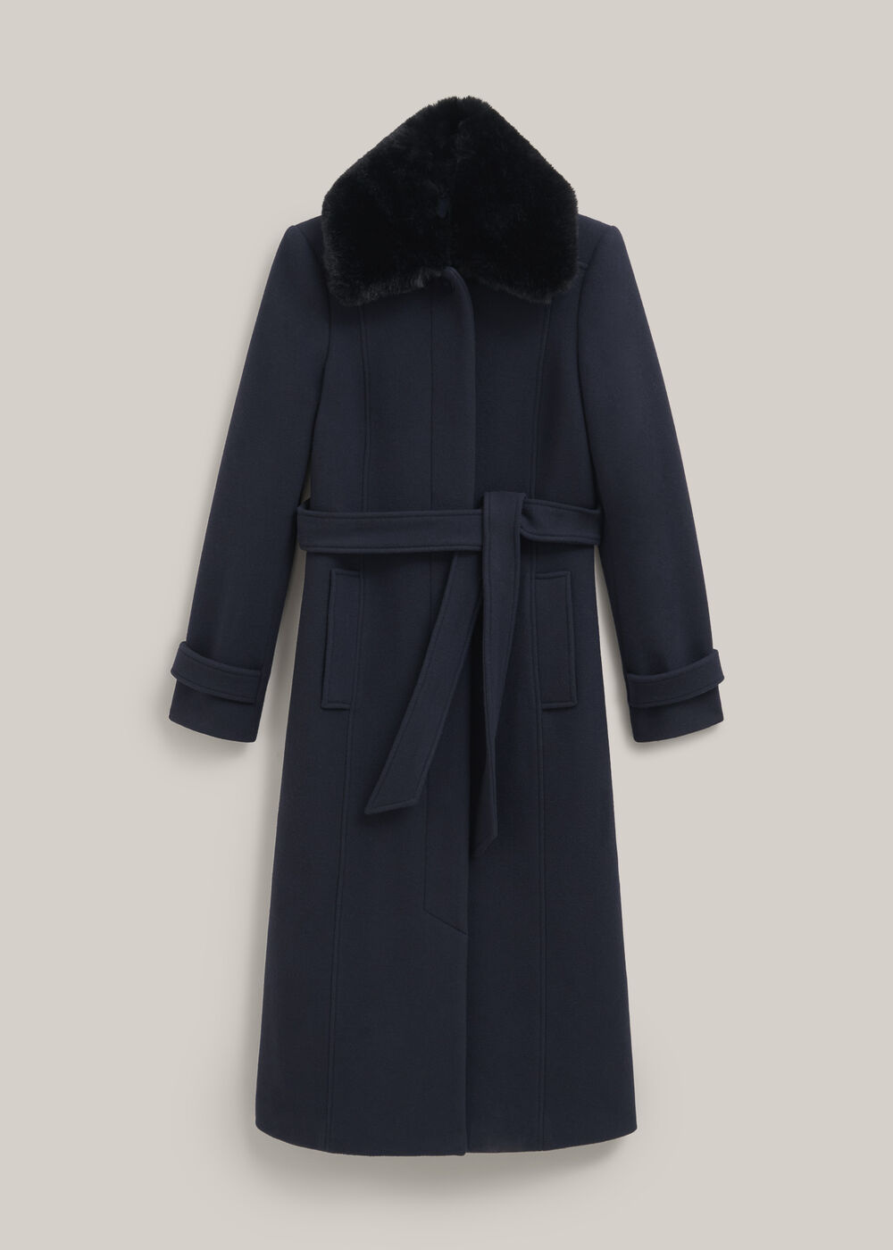 Celeste Wool Blend Coat, Navy, hi-res