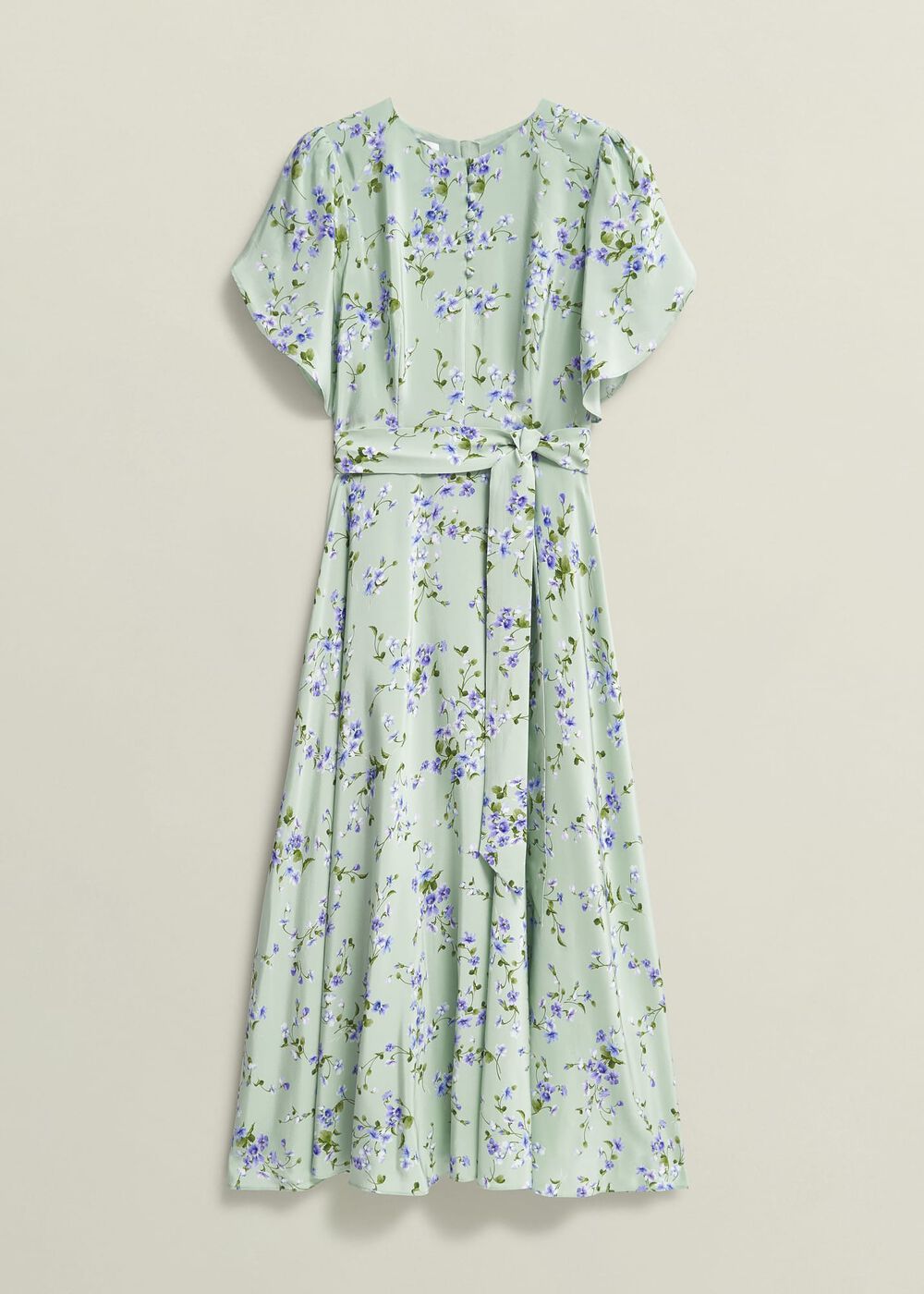 Petite Sophia Silk Belted Dress, Sage Multi, hi-res