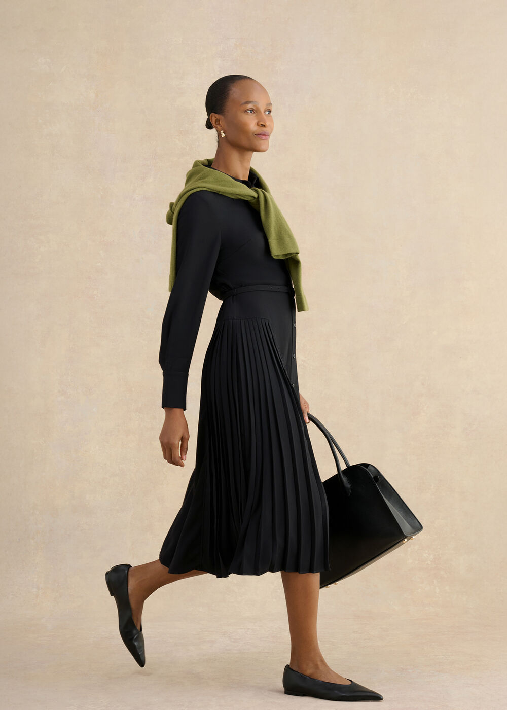 Ginny Shirt Dress, Black, hi-res