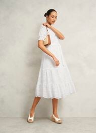 Rosanna Broderie Dress, Hobbs White, hi-res
