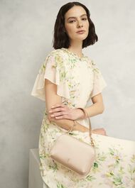 Milan Satin Clutch Bag, Warm Taupe, hi-res