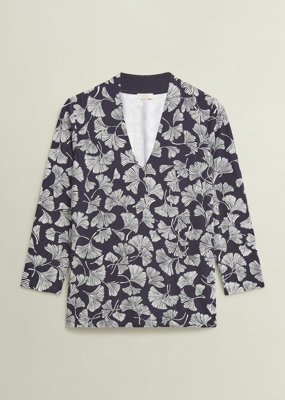 Aimee Printed Top, Navy Ivory, hi-res