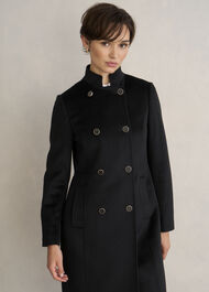 Selina Wool Coat, Black, hi-res