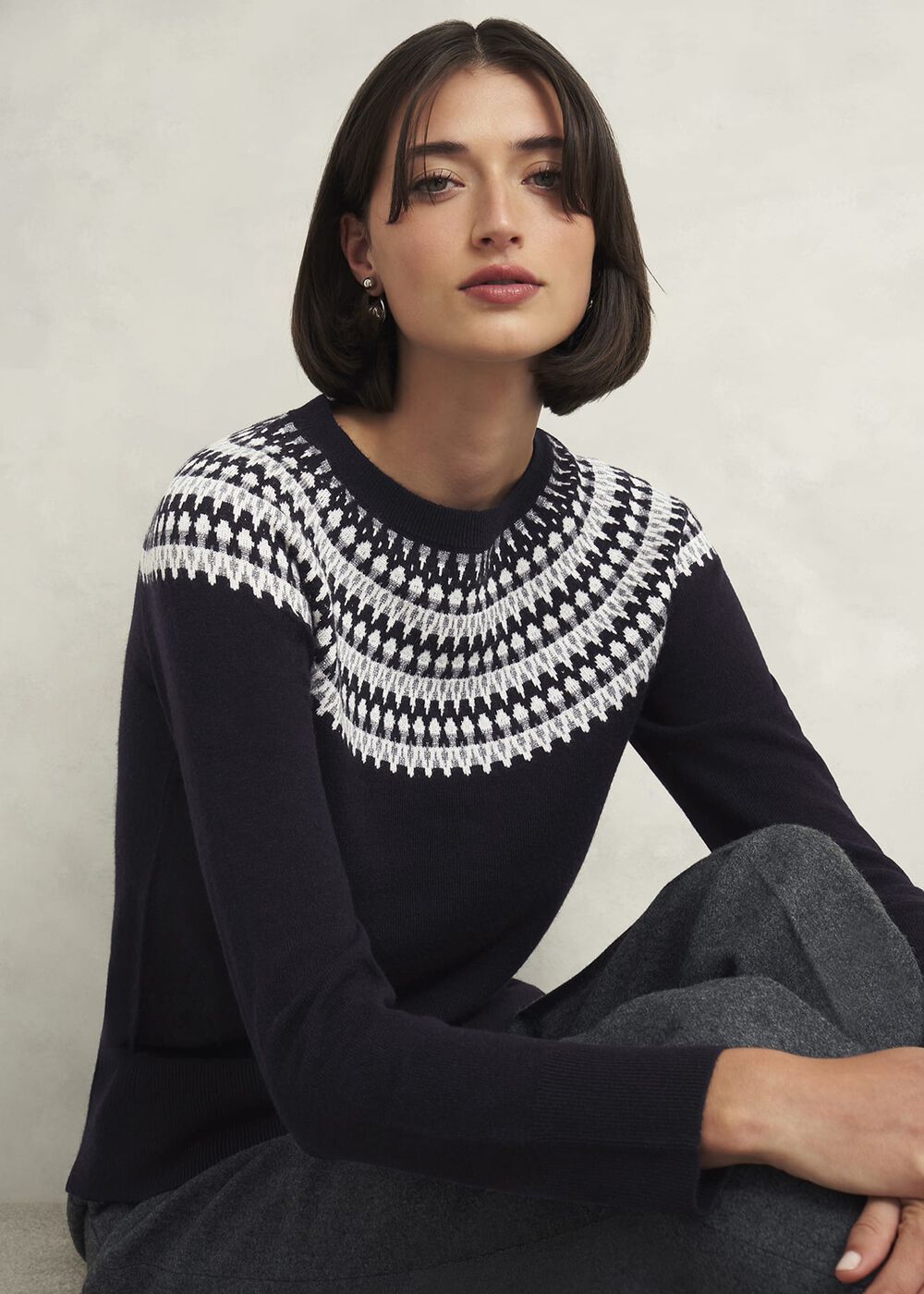Greta Sparkle Fairisle Sweater , Navy Multi, hi-res
