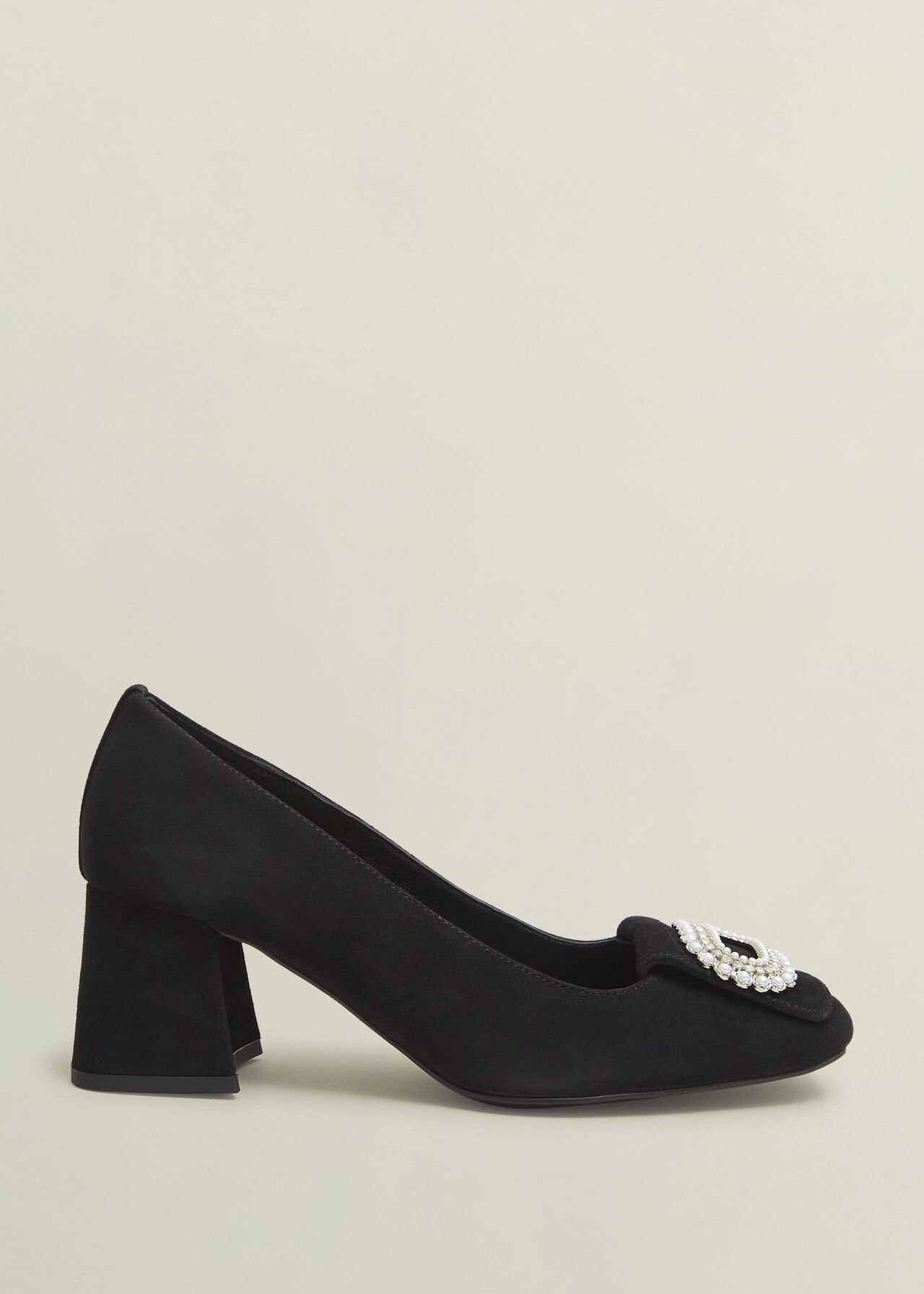 Lexia Jewelled Pumps, Black, hi-res
