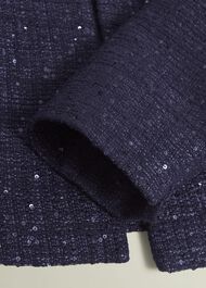 Prisha Sequin Tweed Jacket, Midnight Navy, hi-res