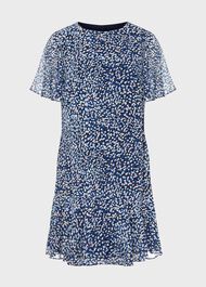 Sadie Printed A Line Dress, Navy Multi, hi-res