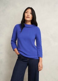 Camilla Cotton Sweater, Regal Blue, hi-res