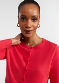 Michelle Cotton Cardigan, Rouge Pink, hi-res