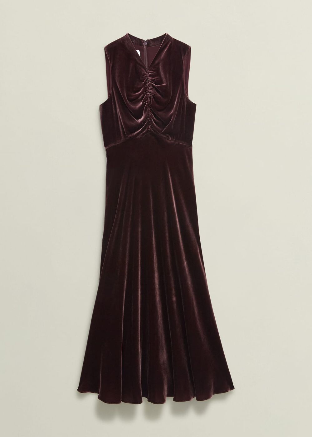 Isleworth Velvet Dress With Silk, Cocoa Brown, hi-res