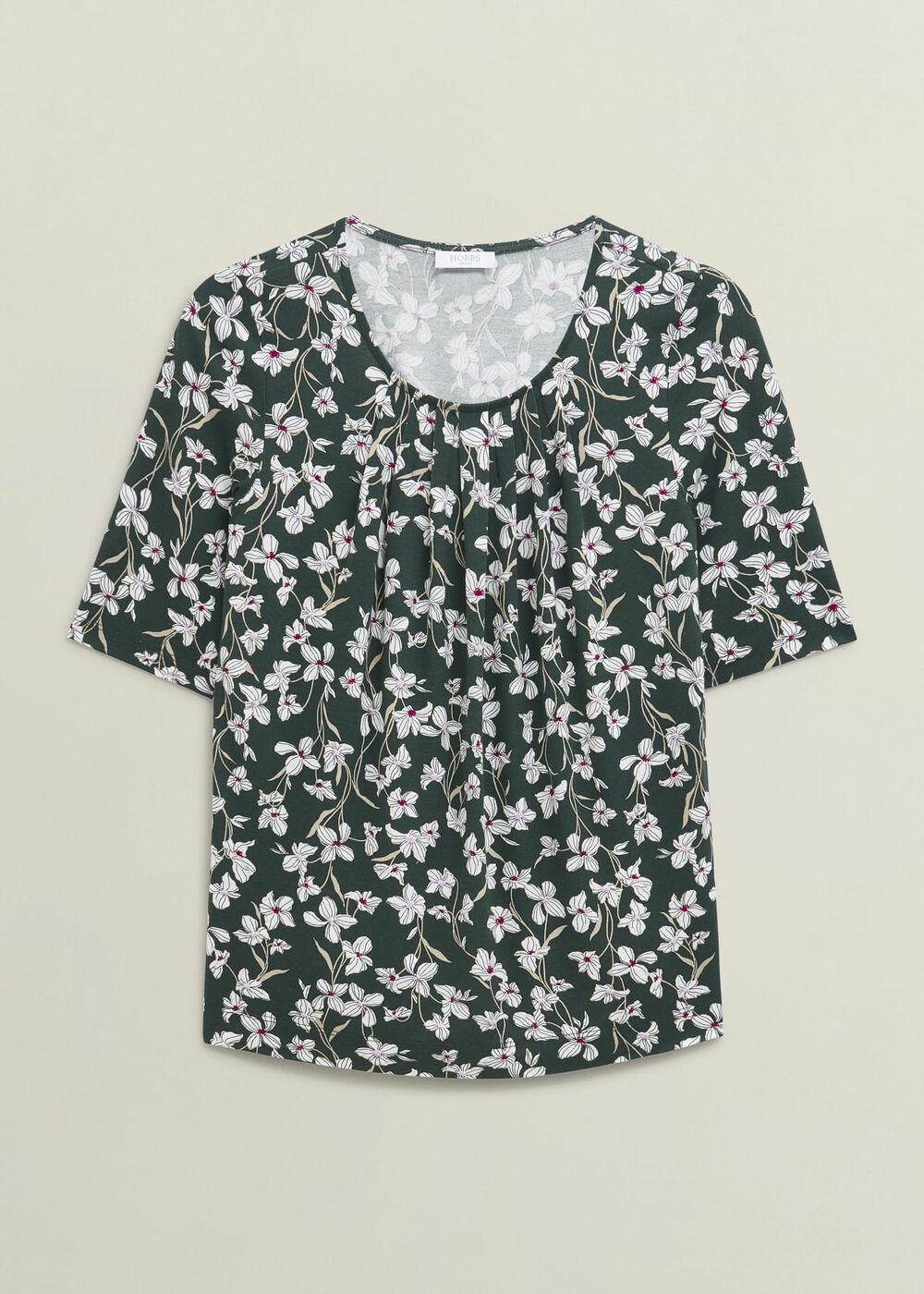 Jacqueline Print Top, Green Ivory, hi-res