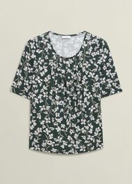 Jacqueline Print Top, Green Ivory, hi-res