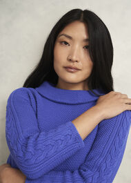 Camilla Cotton Sweater, Regal Blue, hi-res