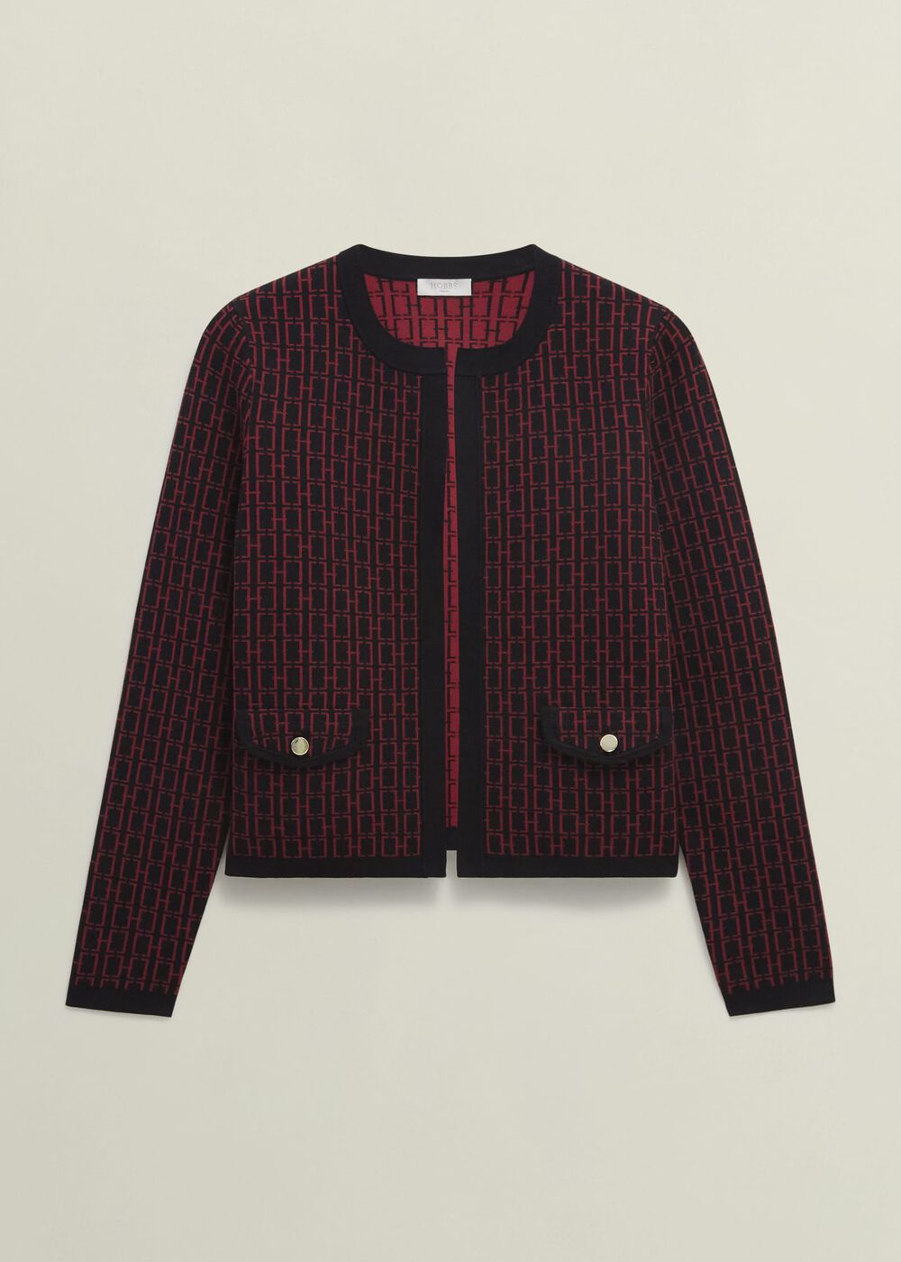 Perrie Knitted Jacket, Black Rhubarb, hi-res