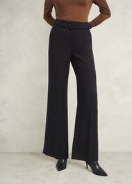 Petite Drew Wide Trousers, Black, hi-res