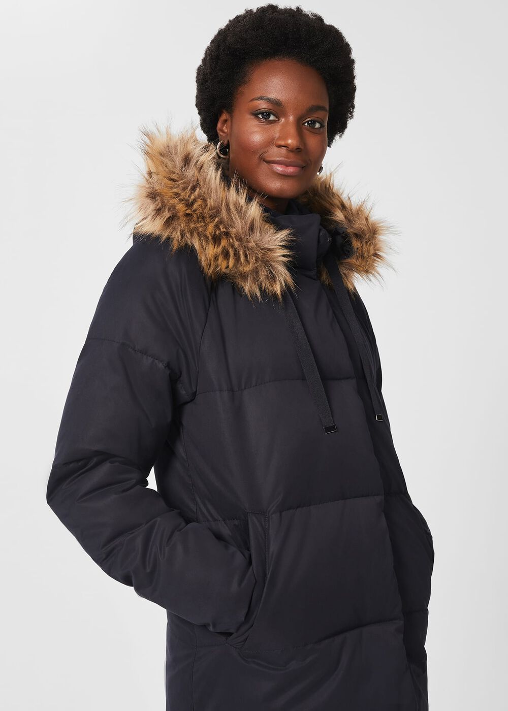 Lexie Puffer Jacket With Hood, Navy, hi-res