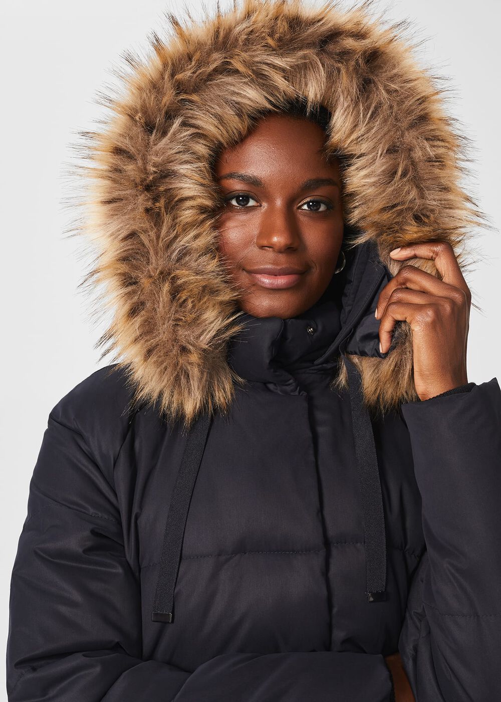 Lexie Puffer Jacket With Hood, Navy, hi-res