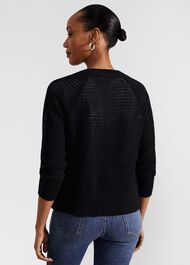 Florentina Cotton Cardigan, Hobbs Navy, hi-res