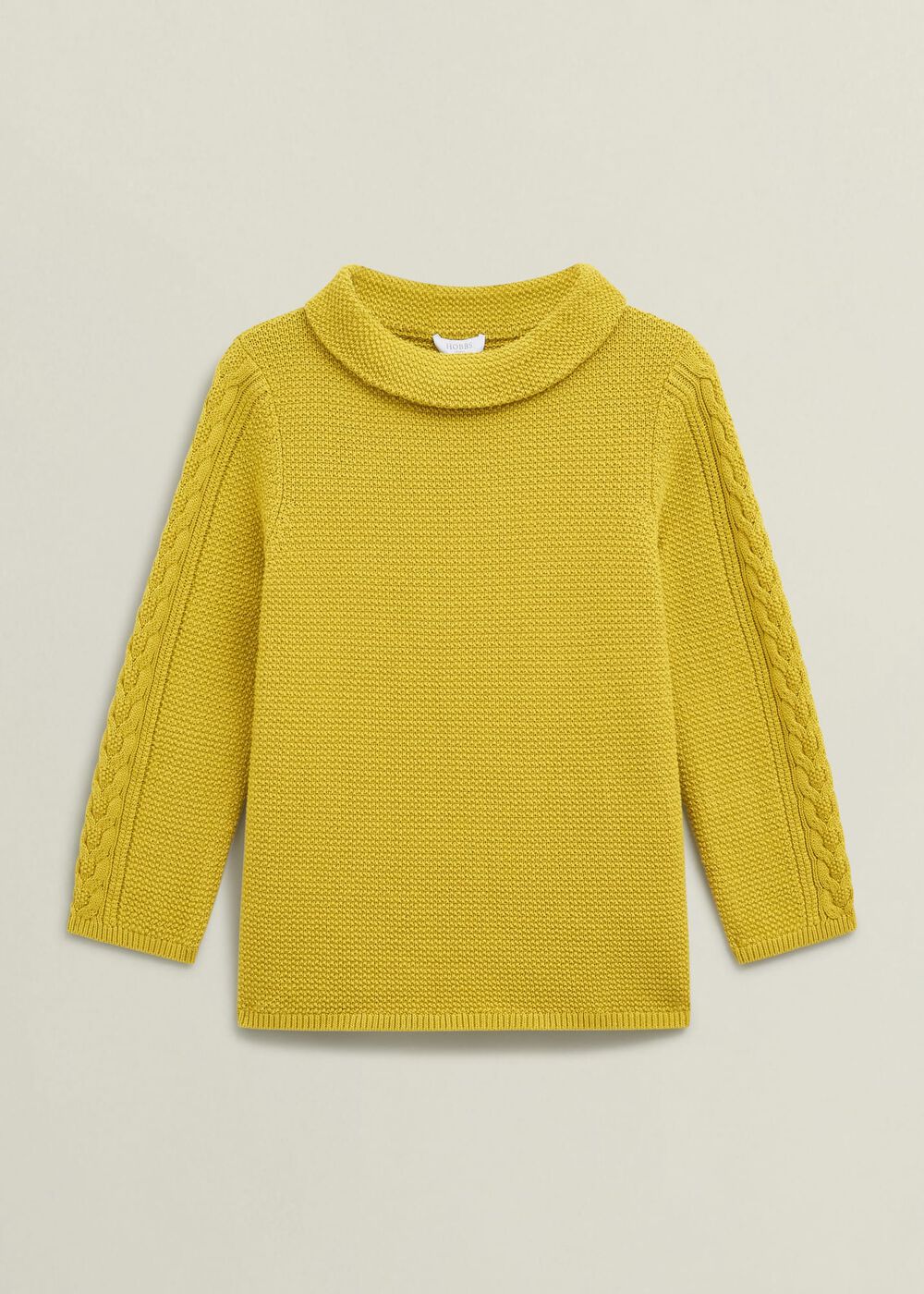 Camilla Cotton Sweater, Gold Chartreuse, hi-res