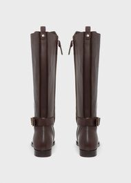 Lisette Leather Knee Boot, Dark Brown, hi-res