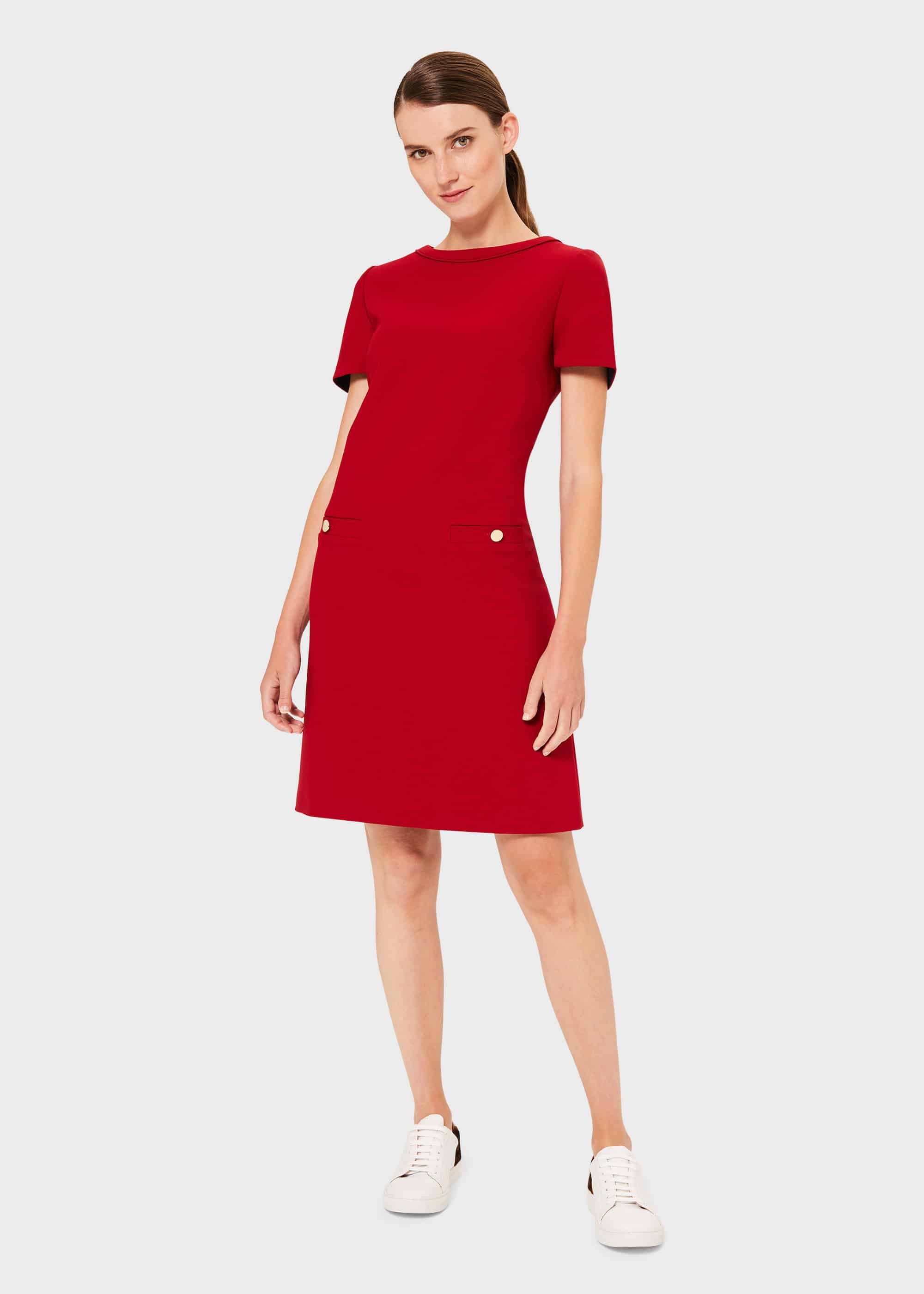 red workwear dress