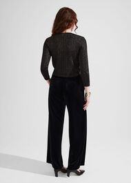Viviene Velvet Pants, Black, hi-res