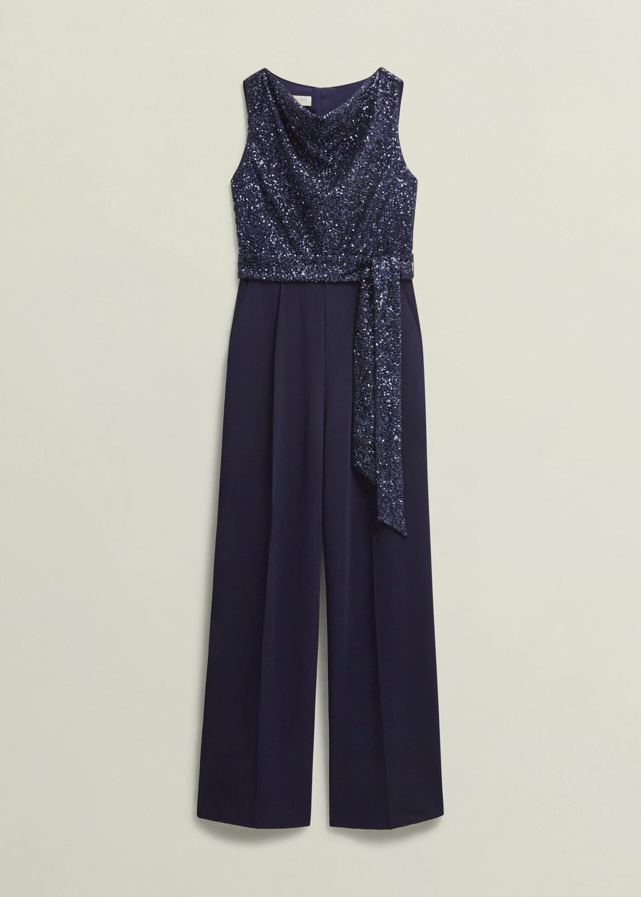 Petite Zuri Sequin Jumpsuit, Midnight Navy, hi-res