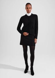 Dawn Cotton Wool Knitted Jacket, Black, hi-res