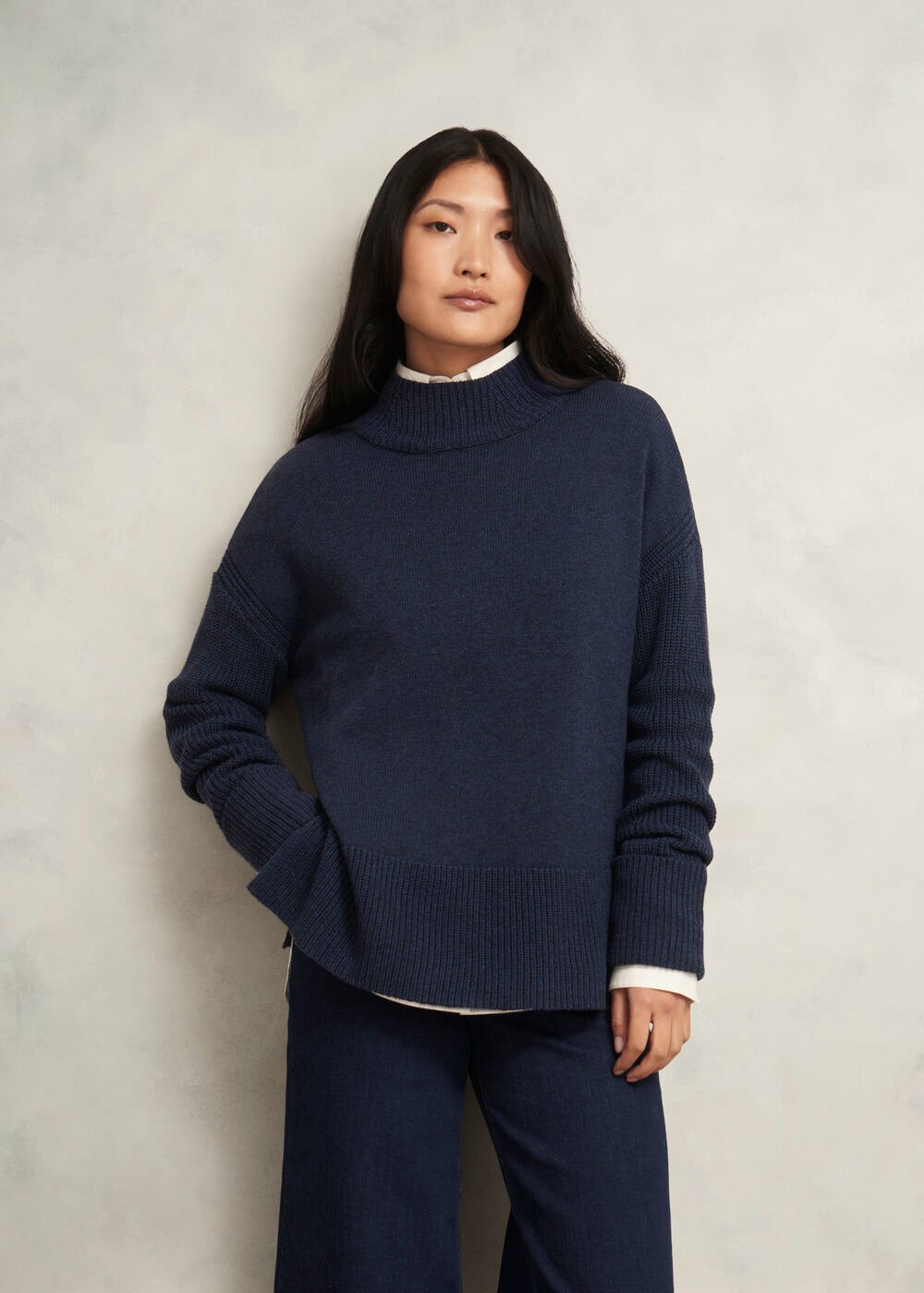 Gaskell Jumper, Navy Marl, hi-res