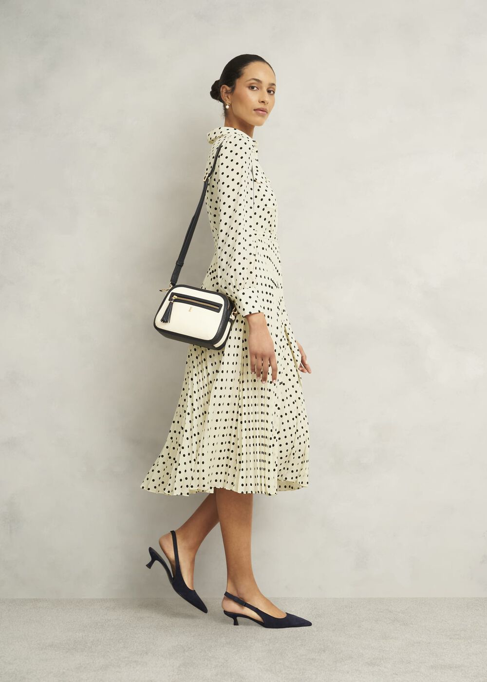 Larina Dress, Ivory Navy, hi-res