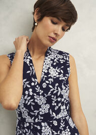Quin Embroidered Dress, Midnight Ivory, hi-res