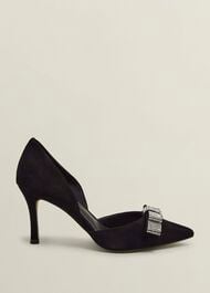 Elva Jewelled Bow Courts, Black, hi-res