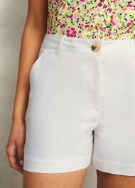 Reena Cotton Shorts, White, hi-res