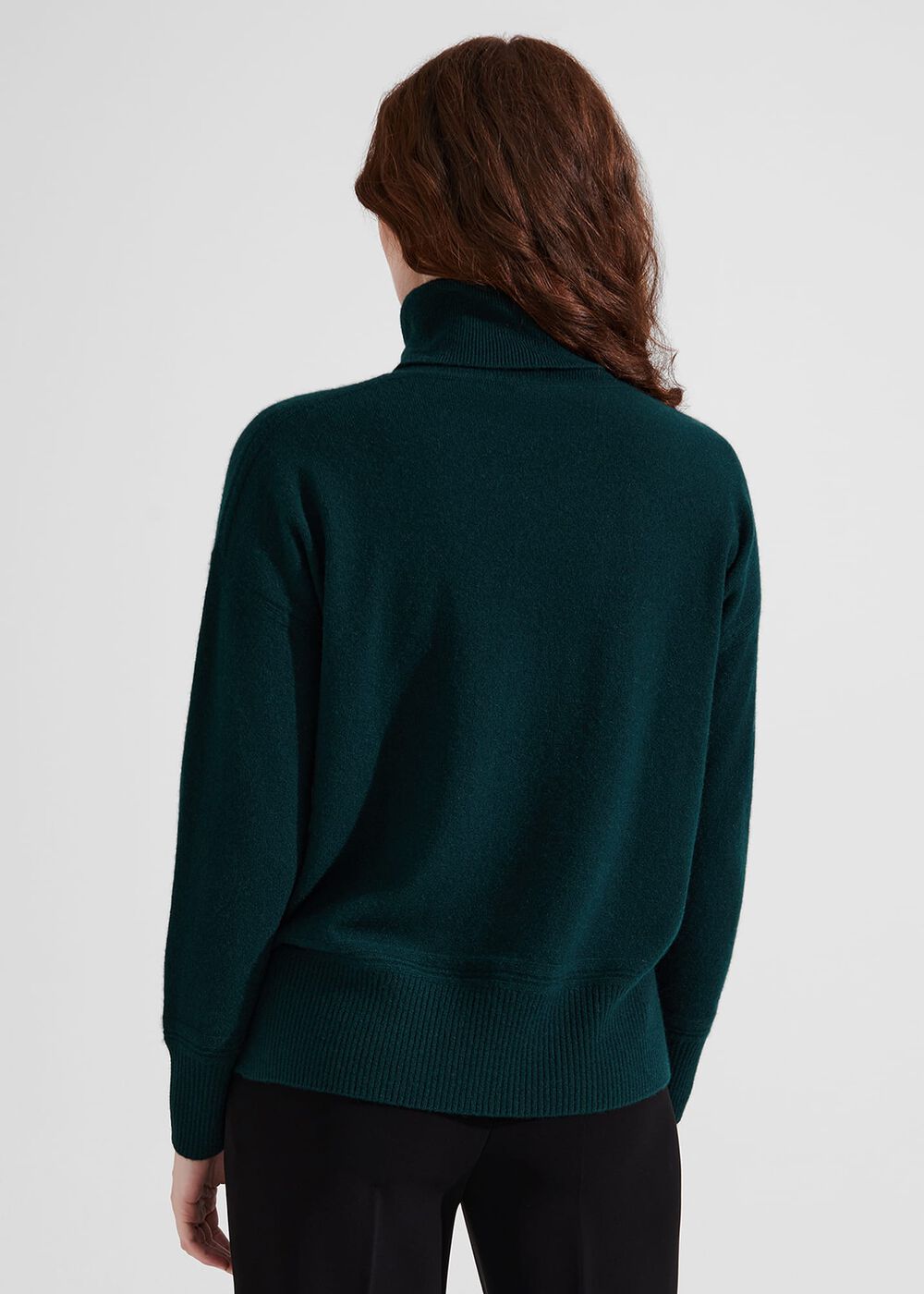Delora Cashmere Roll Neck Jumper, Hawthorn Green, hi-res