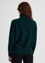 Delora Cashmere Roll Neck Jumper, Hawthorn Green, hi-res
