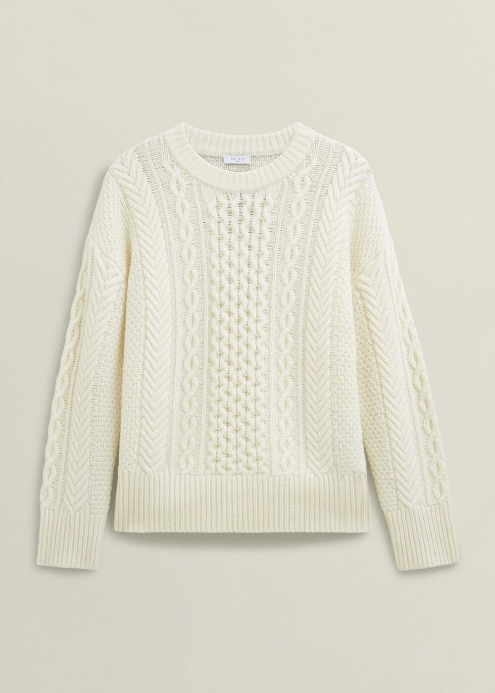 Nell Chunky Cable Sweater, Hobbs Ivory, hi-res