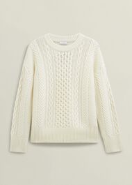 Nell Chunky Cable Sweater, Hobbs Ivory, hi-res