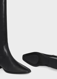 Rosanna Western Knee Boots, Black, hi-res
