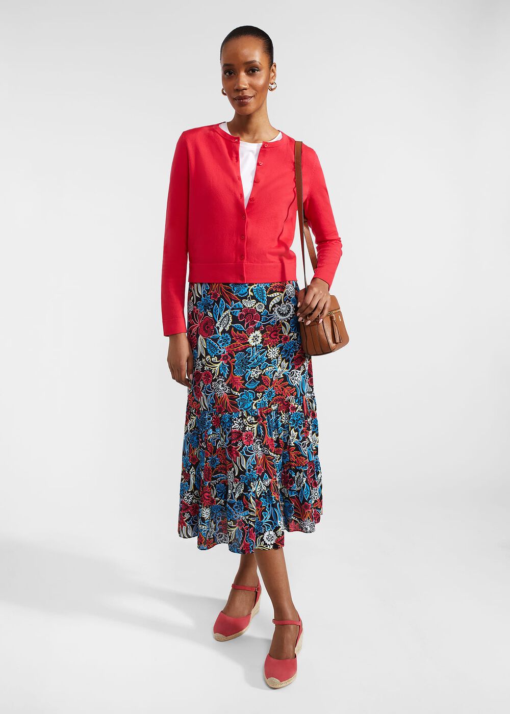 Michelle Cotton Cardigan, Rouge Pink, hi-res