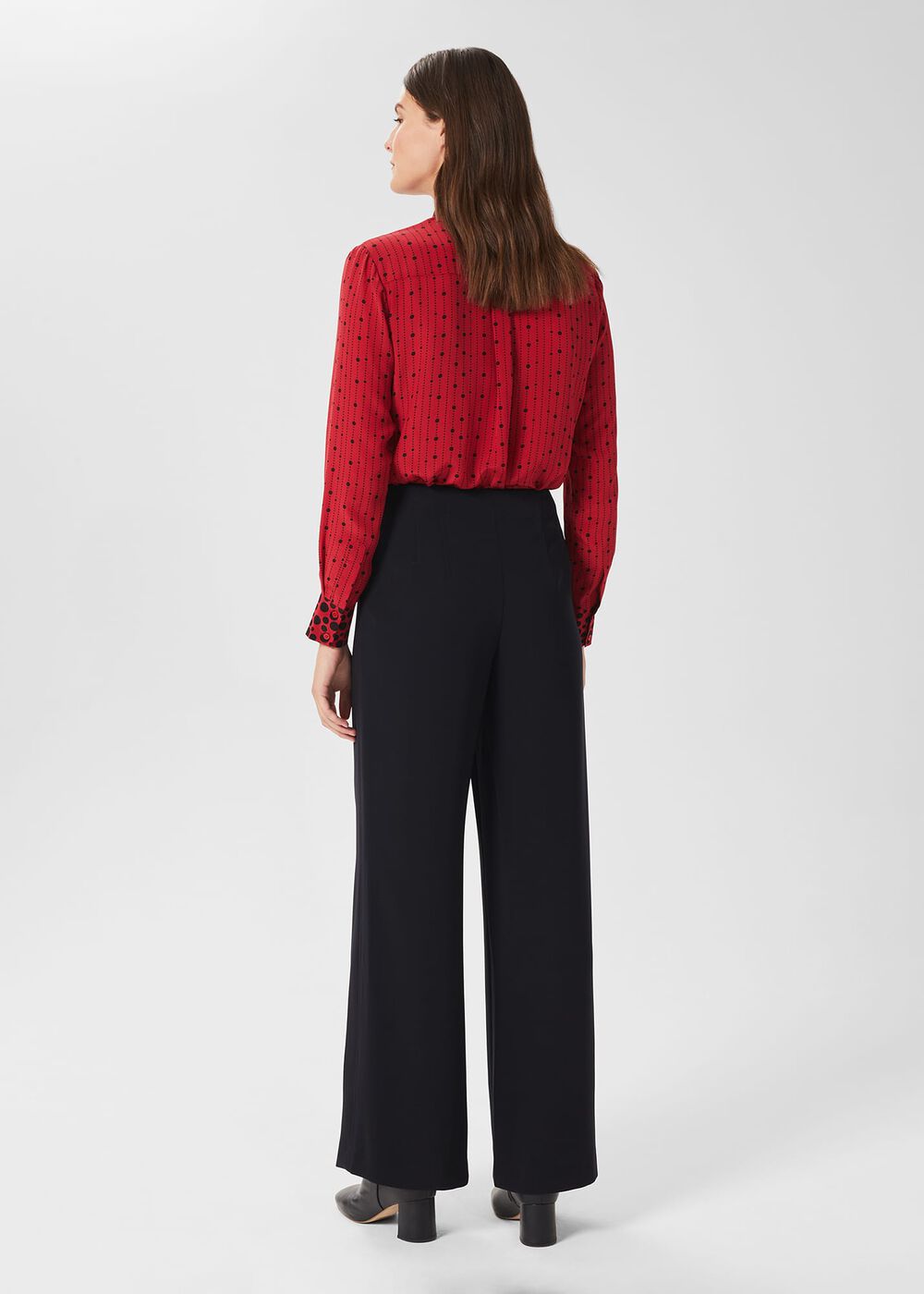 Jaya Wide Leg Trousers, Navy Blue, hi-res