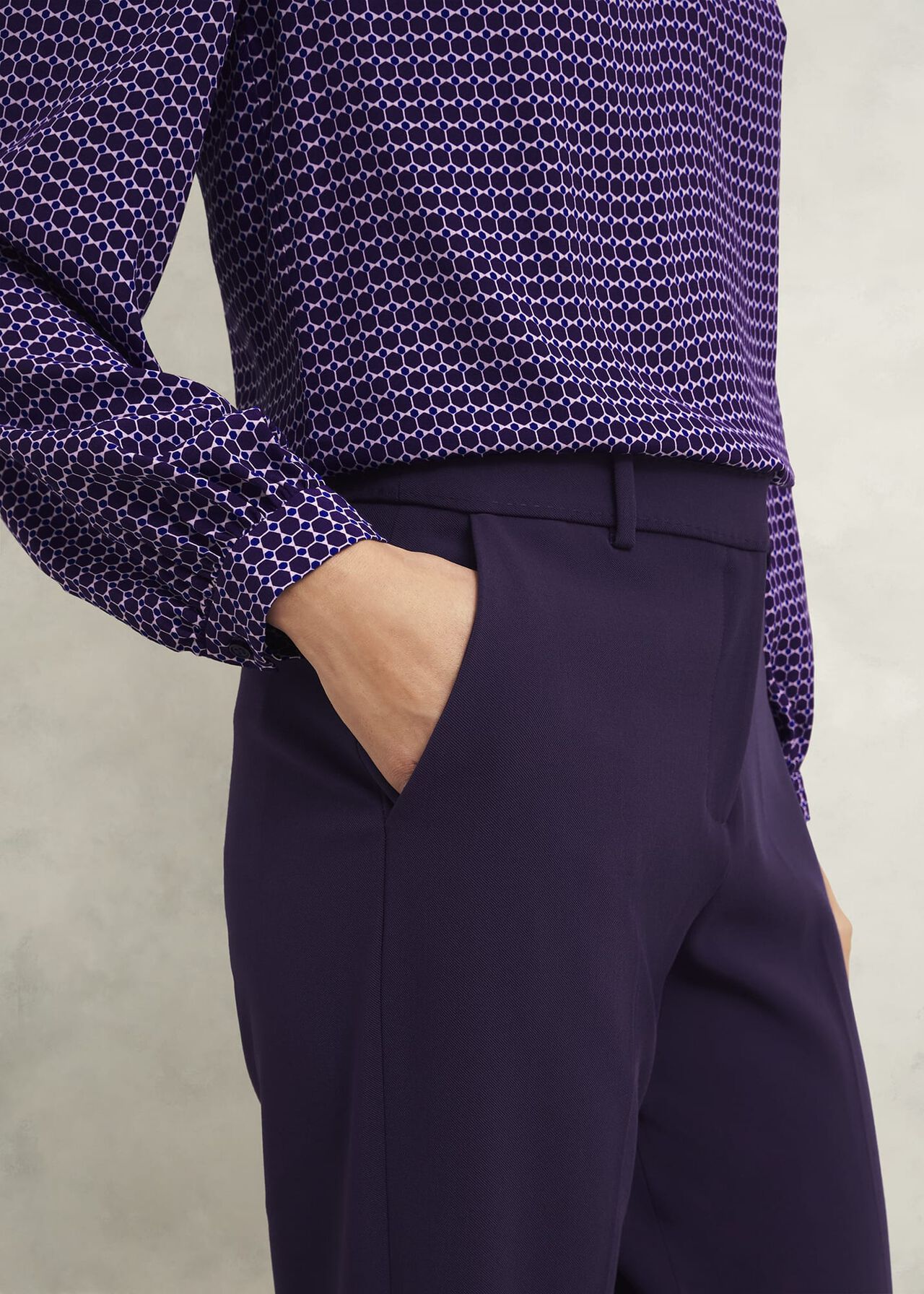 Fenella Straight Pants, Grape Purple, hi-res