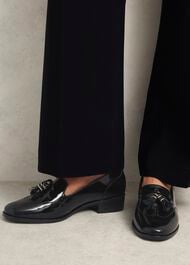 Eleanora Leather Loafers, Black, hi-res