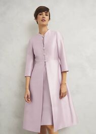 Rhea Wool Silk Coat, Soft Petal Pink, hi-res