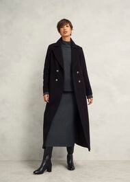 Brittany Wool Blend Maxi Coat, Black, hi-res