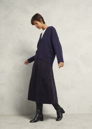 Clifton Cord Skirt, Navy, hi-res